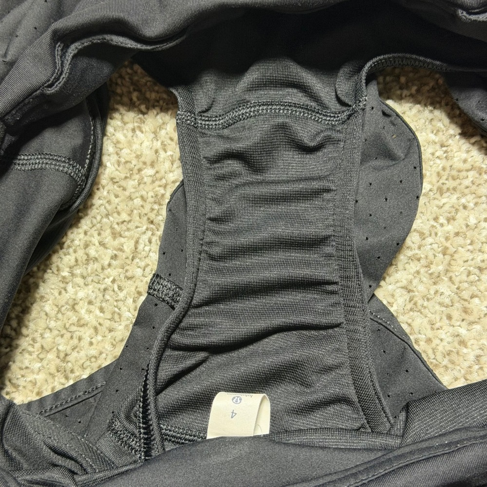 Lululemon Speed Short Perforated Black Women 4 W7AI3S Run Lined - Picture 7 of 11